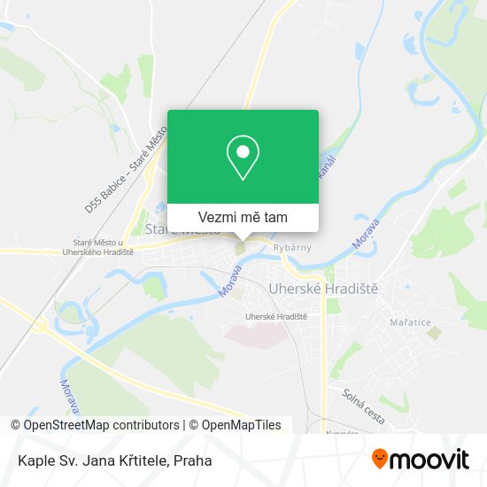 Kaple Sv. Jana Křtitele mapa