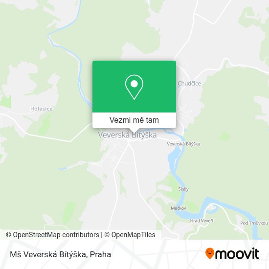 Mš Veverská Bítýška mapa