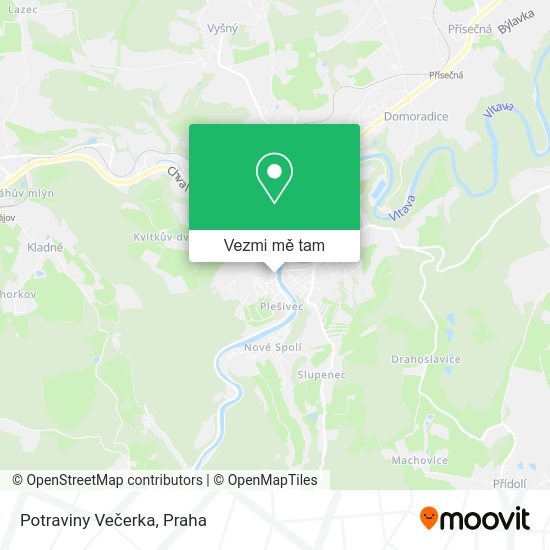 Potraviny Večerka mapa