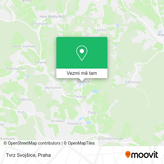 Tvrz Svojšice mapa
