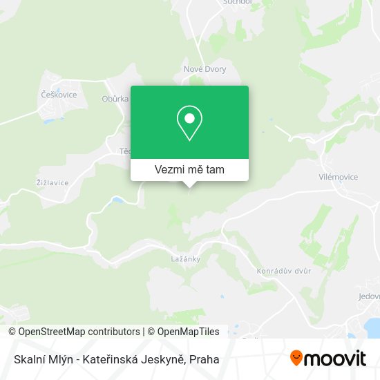 Skalní Mlýn - Kateřinská Jeskyně mapa