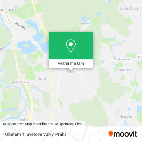 Obětem 1. Světové Války mapa