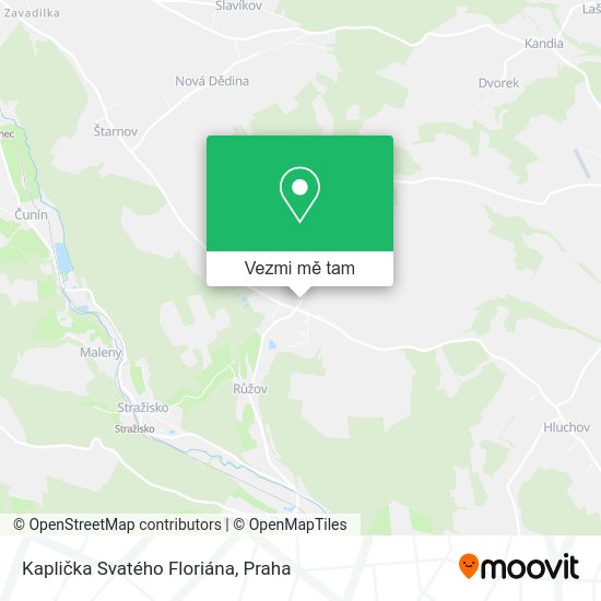 Kaplička Svatého Floriána mapa