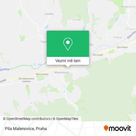 Pila Malenovice mapa