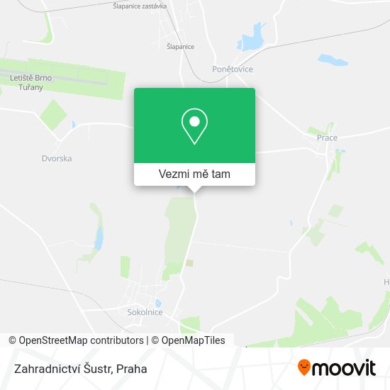 Zahradnictví Šustr mapa