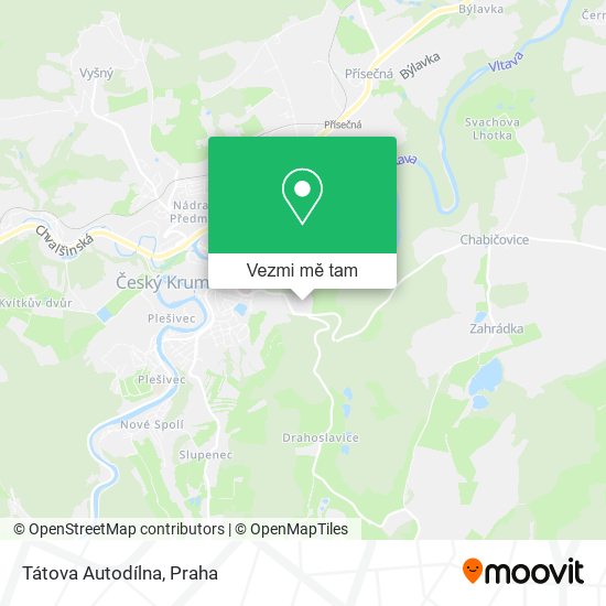 Tátova Autodílna mapa