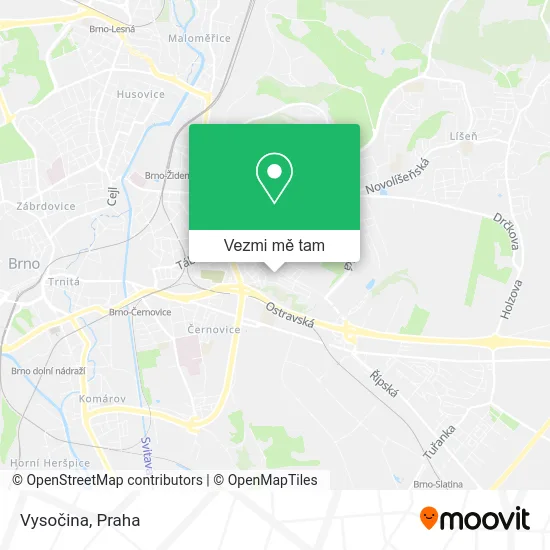 Vysočina mapa