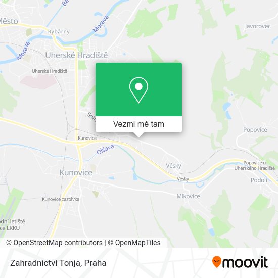 Zahradnictví Tonja mapa