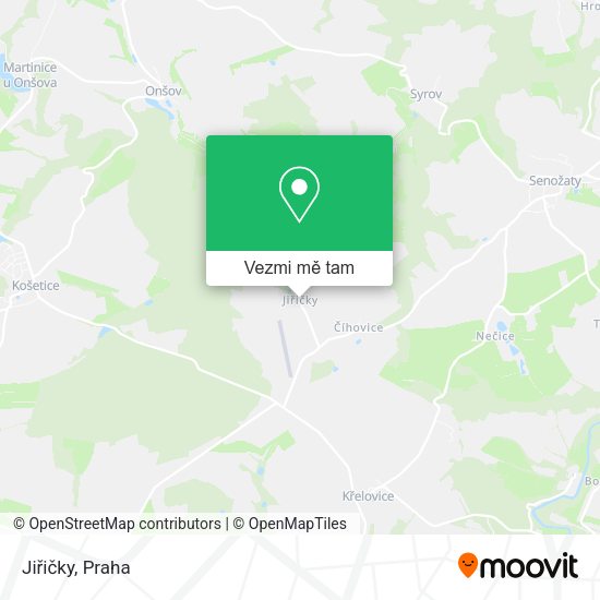 Jiřičky mapa