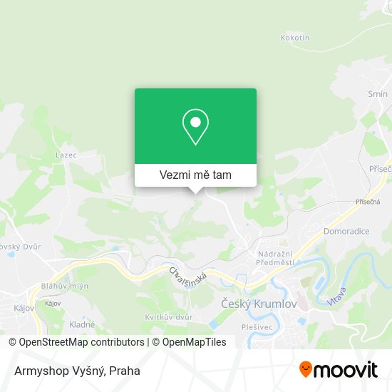 Armyshop Vyšný mapa
