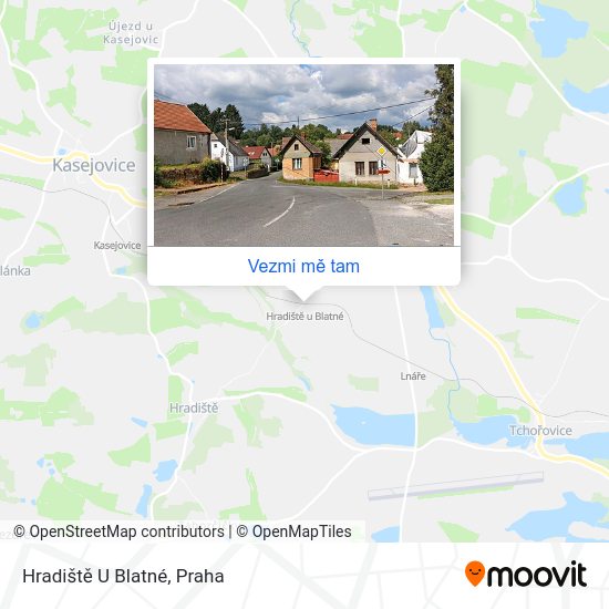 Hradiště U Blatné mapa