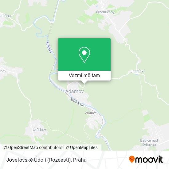 Josefovské Údolí (Rozcestí) mapa