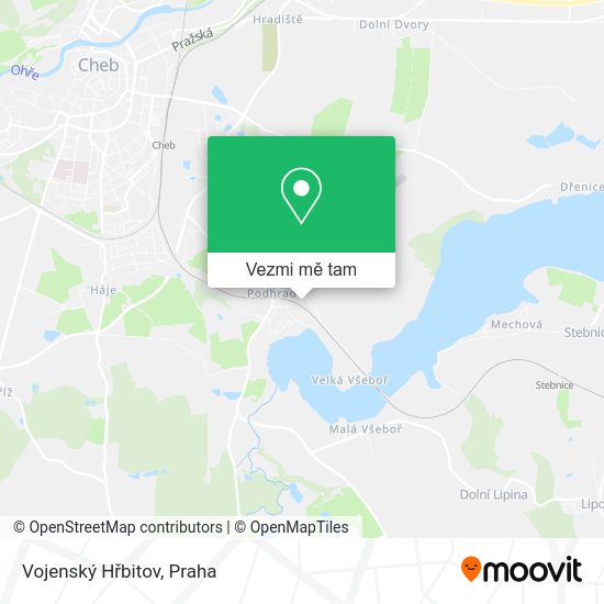 Vojenský Hřbitov mapa