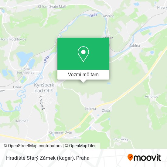 Hradiště Starý Zámek (Kager) mapa