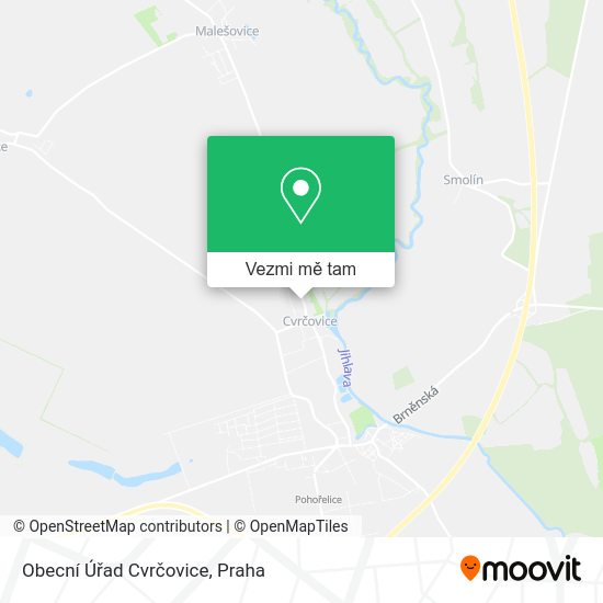 Obecní Úřad Cvrčovice mapa