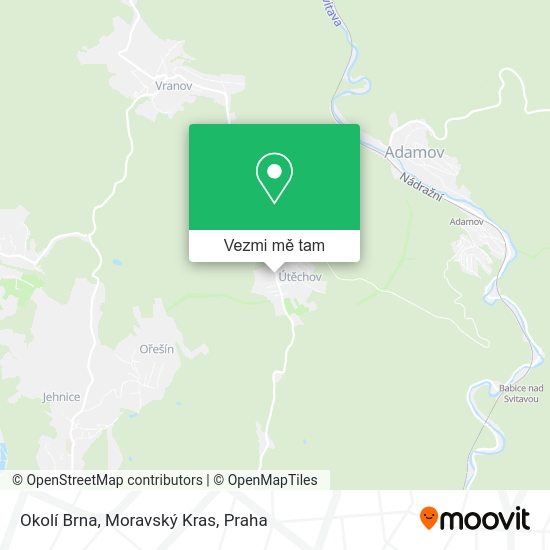 Okolí Brna, Moravský Kras mapa