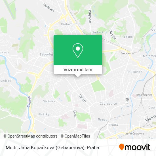 Mudr. Jana Kopáčková (Gebauerová) mapa