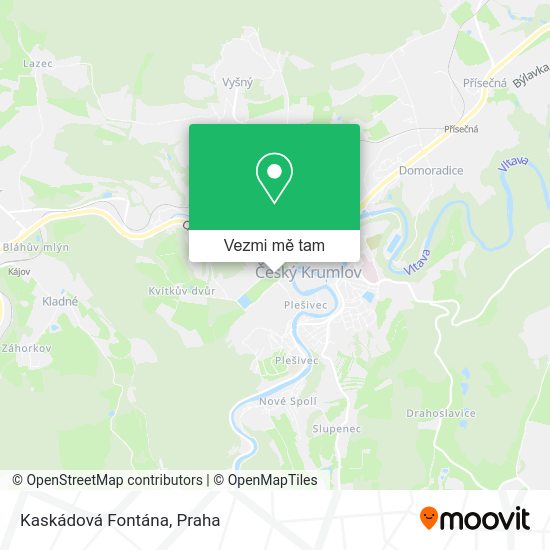 Kaskádová Fontána mapa