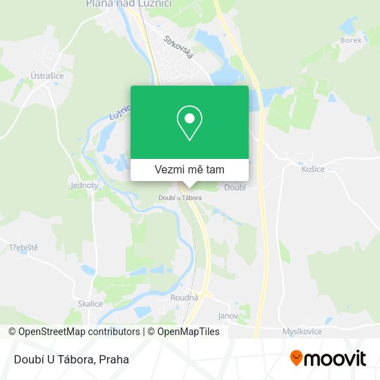 Doubí U Tábora mapa