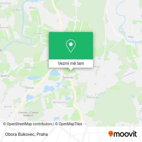 Obora Bukovec mapa