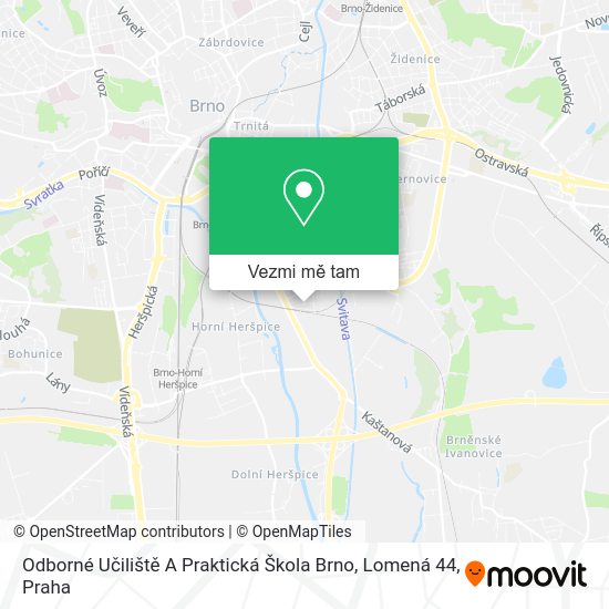 Odborné Učiliště A Praktická Škola Brno, Lomená 44 mapa