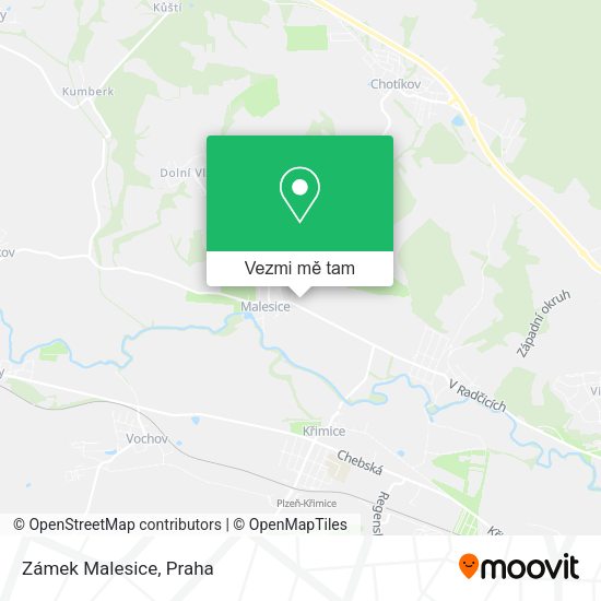Zámek Malesice mapa