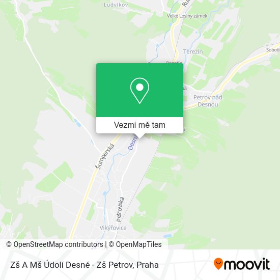 Zš A Mš Údolí Desné - Zš Petrov mapa