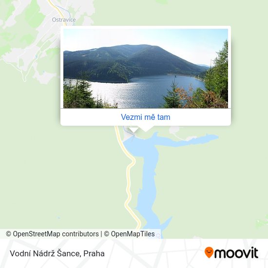 Vodní Nádrž Šance mapa