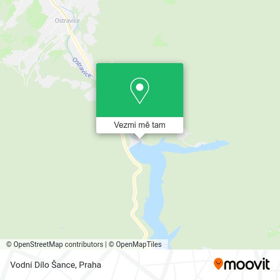 Vodní Dílo Šance mapa