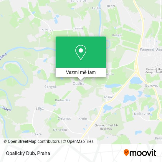 Opalický Dub mapa