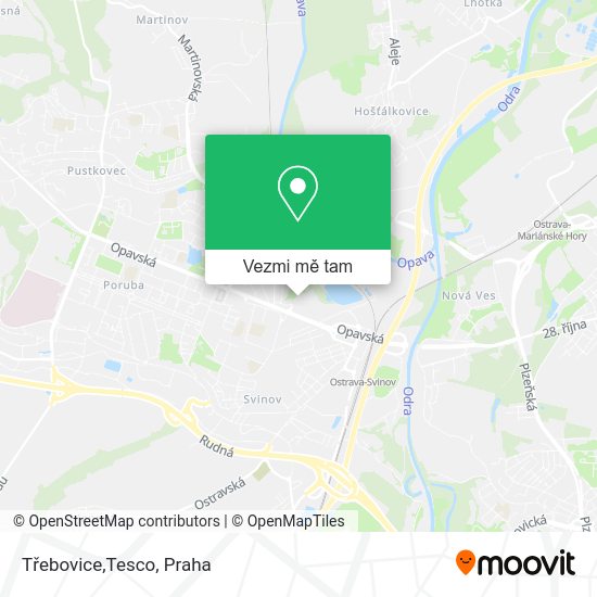 Třebovice,Tesco mapa