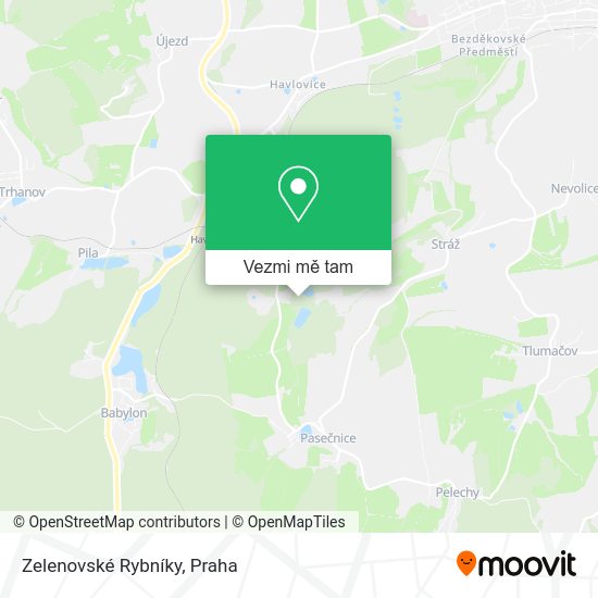 Zelenovské Rybníky mapa