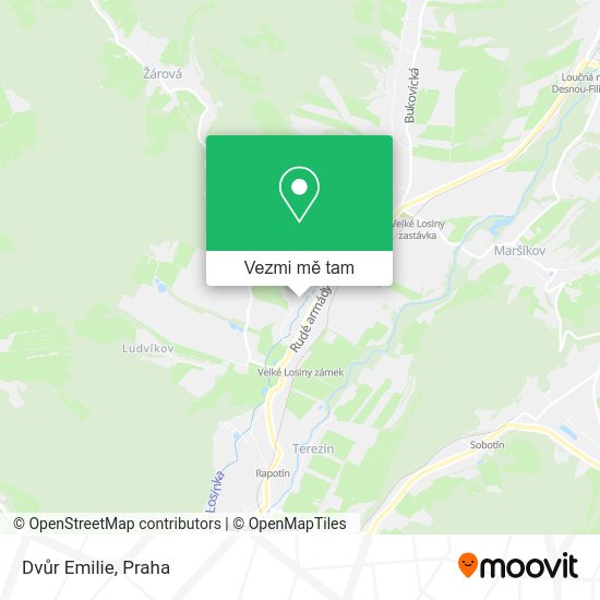 Dvůr Emilie mapa