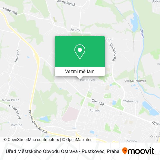 Úřad Městského Obvodu Ostrava - Pustkovec mapa