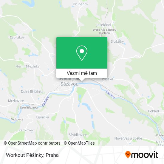 Workout Pěšinky mapa