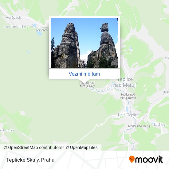 Teplické Skály mapa