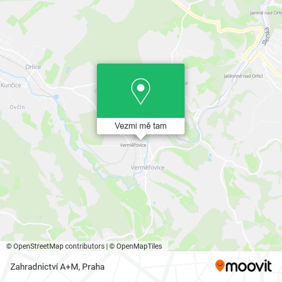 Zahradnictví A+M mapa