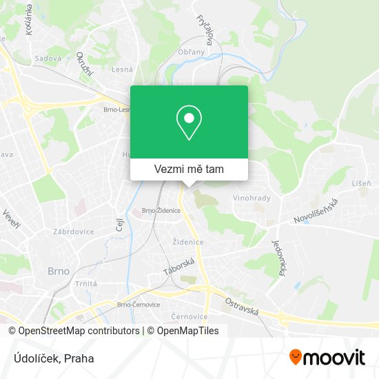 Údolíček mapa