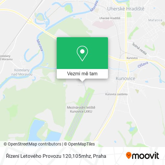 Řízení Letového Provozu 120,105mhz mapa
