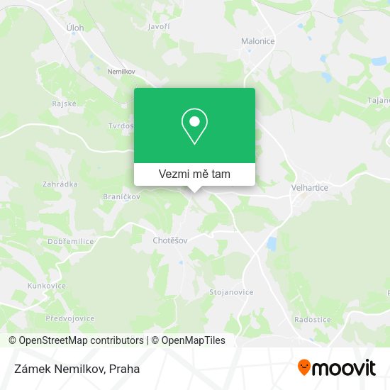 Zámek Nemilkov mapa