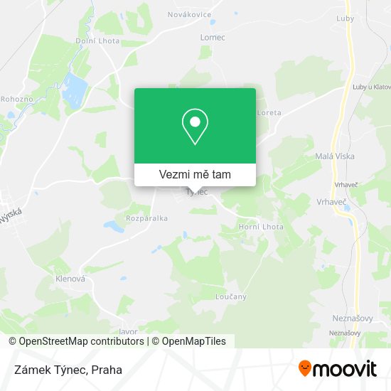 Zámek Týnec mapa