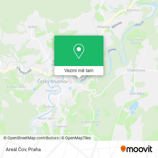 Areál Čov mapa