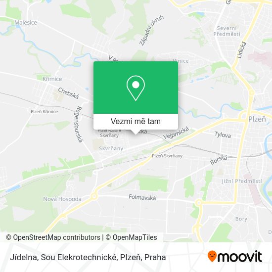 Jídelna, Sou Elekrotechnické, Plzeň mapa