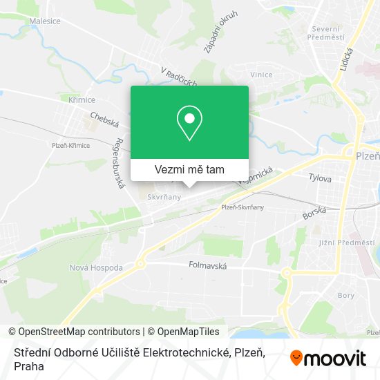 Střední Odborné Učiliště Elektrotechnické, Plzeň mapa