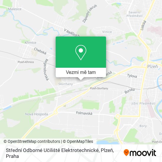 Střední Odborné Učiliště Elektrotechnické, Plzeň mapa