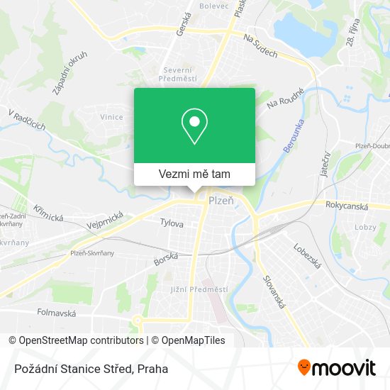 Požádní Stanice Střed mapa