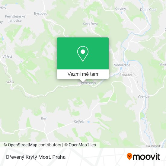 Dřevený Krytý Most mapa