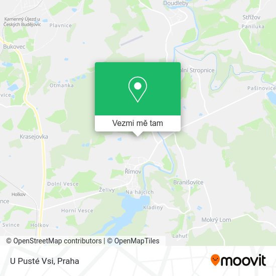 U Pusté Vsi mapa