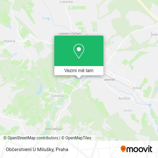 Občerstvení U Milušky mapa