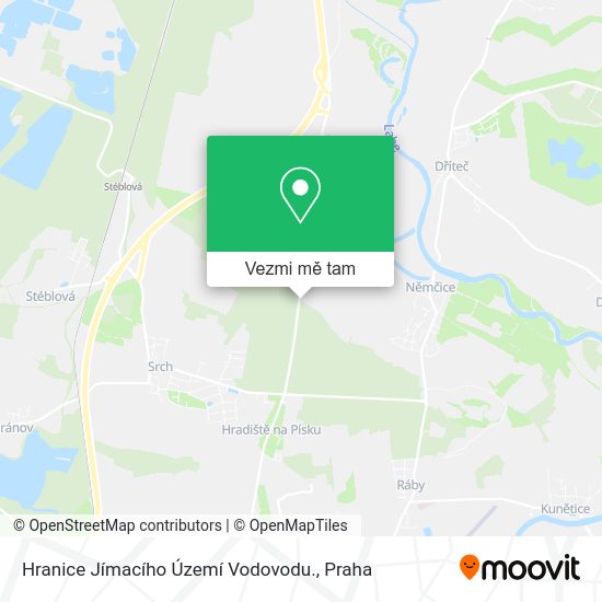 Hranice Jímacího Území Vodovodu. mapa